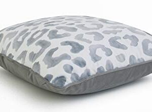 Thro by Marlo Lorenz Miron Cheetah Velvet Throw Pillow, 20" x 20", Gray