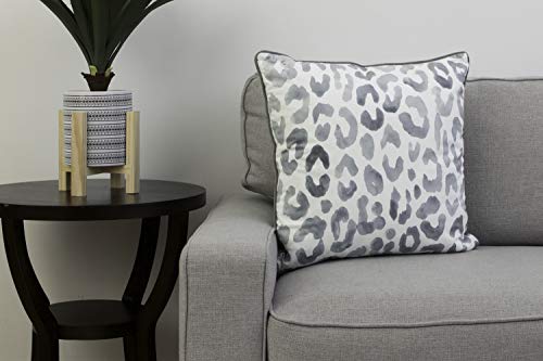 Thro by Marlo Lorenz Miron Cheetah Velvet Throw Pillow, 20" x 20", Gray