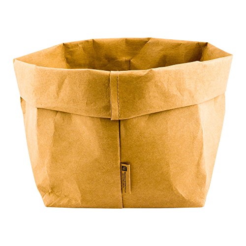 DuraLux 7.8 x 9.8 Inch Washable Grocery Bag, 1 Heavy-Duty Paper Bag Flower Pot - Reusable, Store Produce Or Plants, Kraft Paper Eco-Friendly Shopping Bag, For Organizing Pantries Or Kitchens