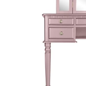 BOBKONA PDEX- Croix Collection Vanity Set With Stool, Rose Gold