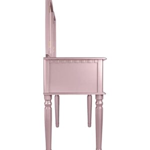 BOBKONA PDEX- Croix Collection Vanity Set With Stool, Rose Gold