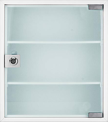 winbest Large Wall Mount Steel Medical Medicine Storage Cabinet with Glass Door