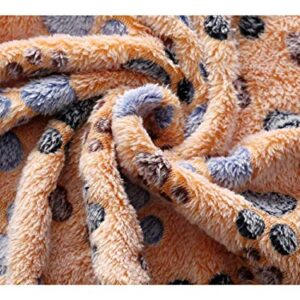 1 Pack 3 Blankets Super Soft Fluffy Premium Fleece Pet Blanket Flannel Throw for Dog Puppy Cat Paw Brown/Pink/White Small(23x16 inch)