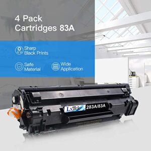 LxTek Compatible Toner Cartridge Replacement for HP 83A CF283A to Compatible with Laserjet Pro MFP M125nw M201dw M225dw M201n M125a M127fn M127fw, 4 Black
