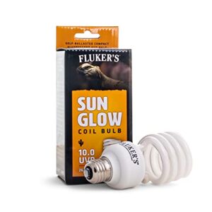 fluker's sun glow 10.0 uvb compact fluorescent coil bulb for desert reptiles, 26 watt, black
