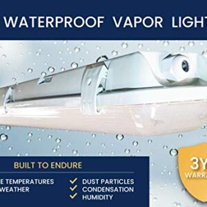 Orilis 2 Ft 36W Commercial Indoor/Outdoor Integrated Vapor Tight Waterproof Water Resistant Anti-Fogging LED Fixture - 4500K - 3,600 Lumens