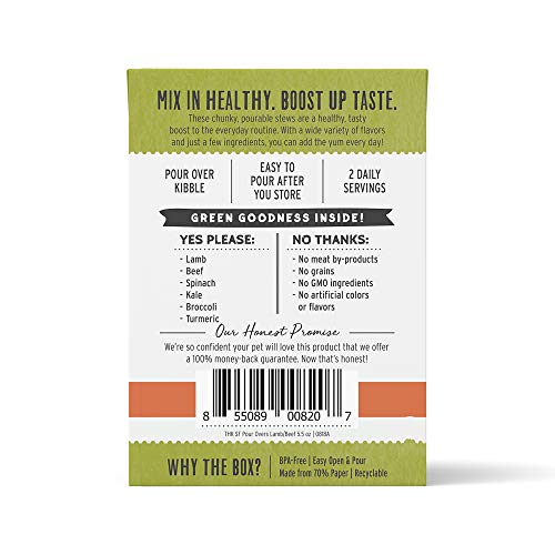 The Honest Kitchen Dogs Superfood POUR OVERS Lamb& beef stew Pack of 12, Pumpkin, 5.5 ounces