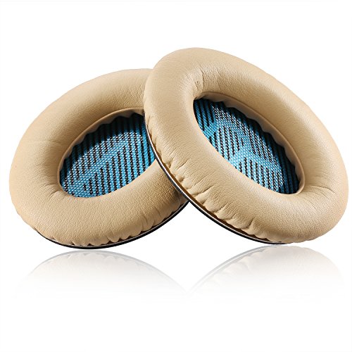 Jecobb Replacement Ear Pads Kit Ear Cushions for Bose QuietComfort 2, Quiet Comfort 15, QuietComfort 25, QC 35, Ae2, Ae2i, Ae2w, Sound True, Sound Link (Around-Ear Only) Headphones (Apricot)