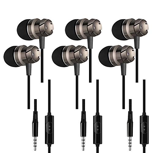 3 Packs Earbud Headphones with Remote & Microphone, SourceTon in Ear Earphone Stereo Sound Noise Isolating Tangle Free for Smartphones, Laptops, Gaming, Fits All 3.5mm Interface Device