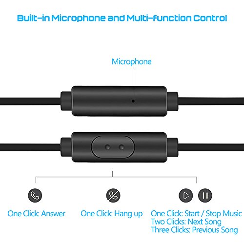 3 Packs Earbud Headphones with Remote & Microphone, SourceTon in Ear Earphone Stereo Sound Noise Isolating Tangle Free for Smartphones, Laptops, Gaming, Fits All 3.5mm Interface Device