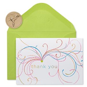Papyrus Thank You Cards with Envelopes, Swirl Glitter (14-Count)