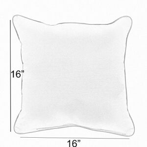 Mozaic AMPS116908 Indoor Outdoor Sunbrella Square Pillows, Set of 2 16 x 16 Blue Stripes