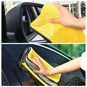 Cleaning Set for Car/Van/Truck/Camper - Nylon Brush for Flat Surfaces (Wheels, Tyres, Bumpers, Floor Mats) - Soft Brush for Openings (Rims, Grille, Roof Rack) - Soft Microfiber Cleaning Cloth