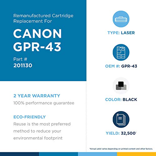 Clover Remanufactured Toner Cartridge Replacement for Canon 4792B003 (GPR-43) | Black