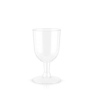true party disposable plastic wine glasses, stemmed clear plastic cups for outdoors, parties, 6 oz set of 8