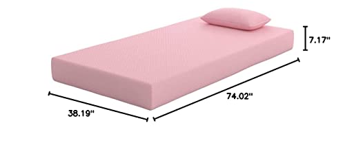 Ashley Furniture Signature Design - iKidz Children's Mattress and Pillow Set - Kids Bed in a Box - Twin - Pink