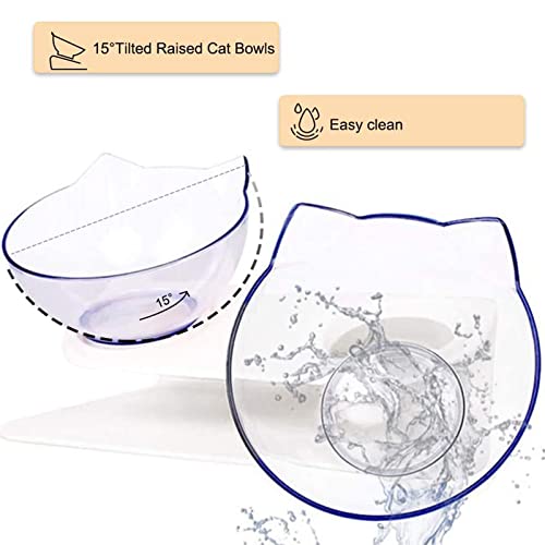 Laifug Elevated Double Cat Bowl,Pet Feeding Bowl | Raised The Bottom for Cats and Small Dogs