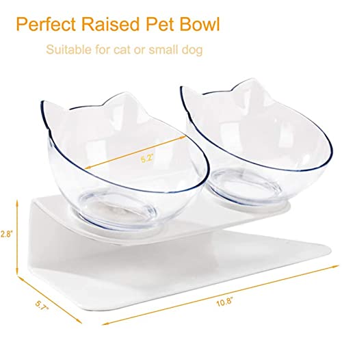 Laifug Elevated Double Cat Bowl,Pet Feeding Bowl | Raised The Bottom for Cats and Small Dogs