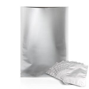 sumdirect mylar bags for food storage - 100 pack 6x9 inches square heating cooking pouches heat sealable mylar bag for long term food storage (silver)