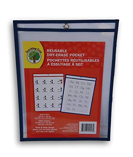 Teaching Tree Reusable Dry Erase Pockets - 2 Pockets