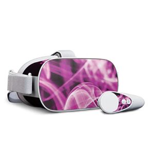 mightyskins skin compatible with oculus go mobile vr - pink flames | protective, durable, and unique vinyl decal wrap cover | easy to apply, remove, and change styles | made in the usa