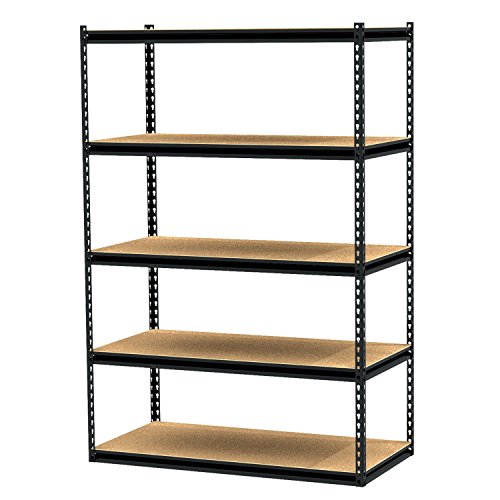 King’s Rack 5-Tier Black Steel Storage Rack Boltless Shelving Tier Height Adjustable 30" W x 12" D x 60" H