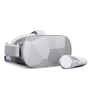 mightyskins skin compatible with oculus go mobile vr - gray polygon | protective, durable, and unique vinyl decal wrap cover | easy to apply, remove, and change styles | made in the usa