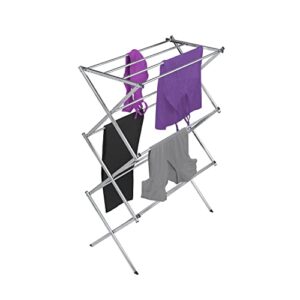woolite foldable clothes drying rack, collapsible, compact, space saver, easy storage, grey