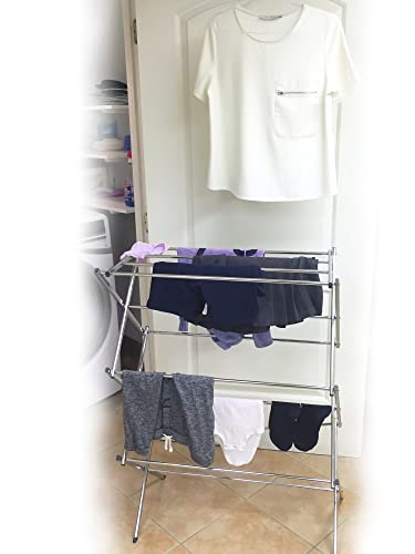 Woolite Foldable Clothes Drying Rack, Collapsible, Compact, Space Saver, Easy Storage, Grey