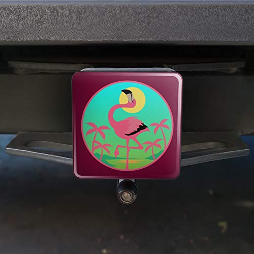 Flamingo Palm Trees Tropical Vacation Tow Trailer Hitch Cover Plug Insert 2"