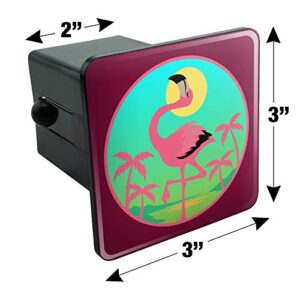 Flamingo Palm Trees Tropical Vacation Tow Trailer Hitch Cover Plug Insert 2"