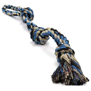 XL Dog Rope Toy For Aggressive Chewers - Benefits Non-Profit Dog Rescue - Extra Large Dog Rope Toy For Large Dogs - Large Dog Tug Of War Toy - Nearly Indestructible Toys (Blue)