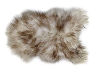 home collezione by salvani genuine icelandic sheepskin rug throw (shade of brown) 24"x36"