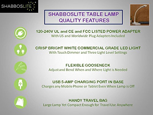 SHABBOSLITE® LED Table Lamp White