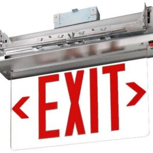 Recessed Red Edge Lit Exit Sign - Double Sided