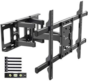 everview full motion tv wall mount bracket fits for most 37-75 inch led,lcd,oled flat curved tvs,dual articulating arms swivels tilts rotation, vesa 600x400mm,132lbs,fits 12/16" wood stud