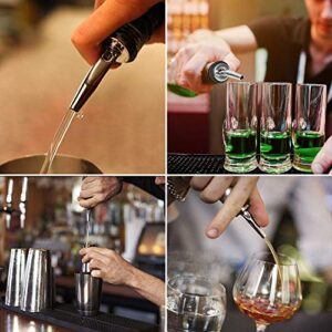 AOZITA 12 Pack Stainless Steel Liquor Bottle Pourers Tapered Spout with Long Dust Caps, Oil Dispenser Bottle Spouts for Pours Liquor, Vinegar, Syrup or Olive Oils (12 Bottle Pourers +12 Dust Covers)