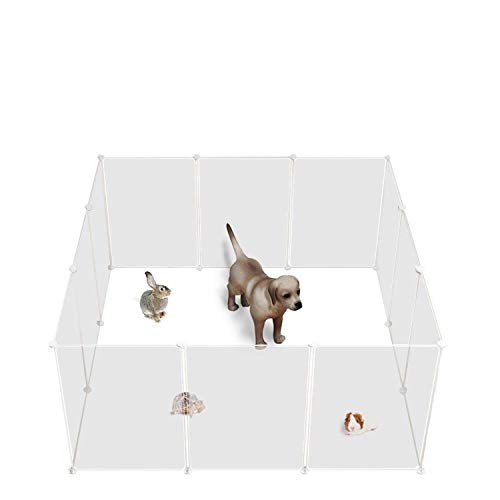 ALLISANDRO Small Pet Playpen, Small Animal Cage for Indoor Outdoor Use, Foldable Yard Fence for Small Animal, Puppy, Kitten, Guinea Pigs, Bunny, Turtle, Hamster,Transparent,12 Playpen, 20X28