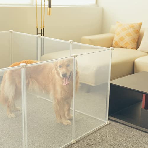 ALLISANDRO Small Pet Playpen, Small Animal Cage for Indoor Outdoor Use, Foldable Yard Fence for Small Animal, Puppy, Kitten, Guinea Pigs, Bunny, Turtle, Hamster,Transparent,12 Playpen, 20X28