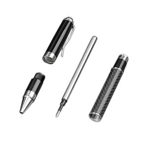 Business Ballpoint Pens Writing Set - Carbon Fiber Gel Pens Business Retractable Ballpoint Pen Smooth Writing Black Ink for Personal Signature, Office, Calligraphy, Executive Business Use-Pack of 2