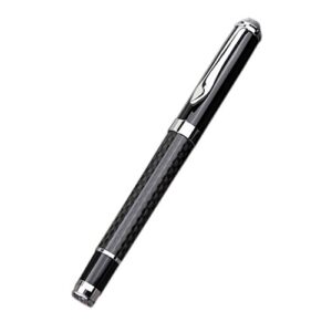 Business Ballpoint Pens Writing Set - Carbon Fiber Gel Pens Business Retractable Ballpoint Pen Smooth Writing Black Ink for Personal Signature, Office, Calligraphy, Executive Business Use-Pack of 2