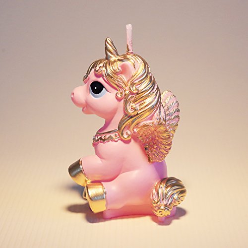 iLikePar Birthday Candles Smokeless Cake Topper Unicorn Candle for Party Supplies and Wedding Favor (Pink)