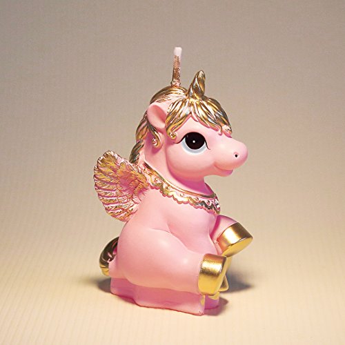 iLikePar Birthday Candles Smokeless Cake Topper Unicorn Candle for Party Supplies and Wedding Favor (Pink)