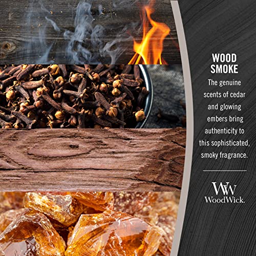 WoodWick Large Hourglass Scented Candle | Wood Smoke | with Crackling Wick | Burn Time: Up to 130 Hours Wood, Wood Smoke