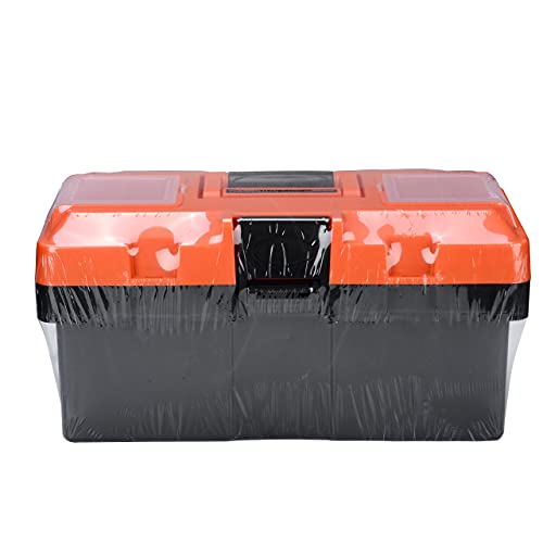 Plastic Tool Box, 14 -inch Portable Tool Box Plastic Toolbox with Removable Tool Tray and Detachable Tool Kit For Craft Storage, Household