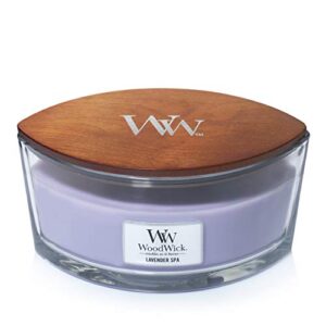 woodwick ellipse scented candle, lavender spa, 16oz | up to 50 hours burn time