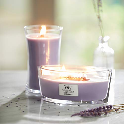 WoodWick Ellipse Scented Candle, Lavender Spa, 16oz | Up to 50 Hours Burn Time