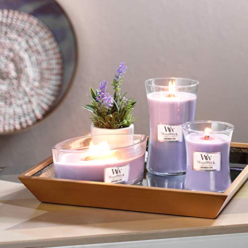 WoodWick Ellipse Scented Candle, Lavender Spa, 16oz | Up to 50 Hours Burn Time