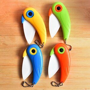 creative bird shape collapsible portable folding ceramic fruit knife paring knife (four colors optional)