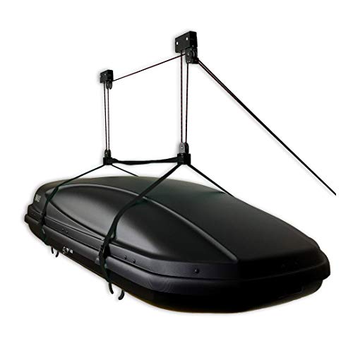 StoreYourBoard Cargo Box Ceiling Storage Hoist, Rooftop Carriers, Hi Lift Pro Garage Organizer Pulley, Hanger Rack